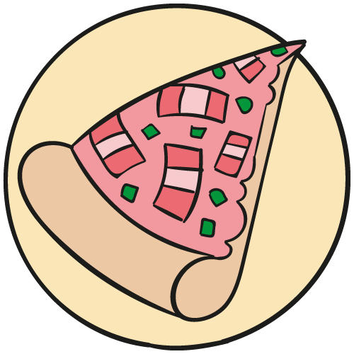 PIZZA Alla pizzor innehaller tomatsås och ost