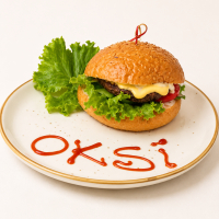 BURGER(dana əti ilə)