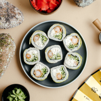 Avocado roll with shrimp